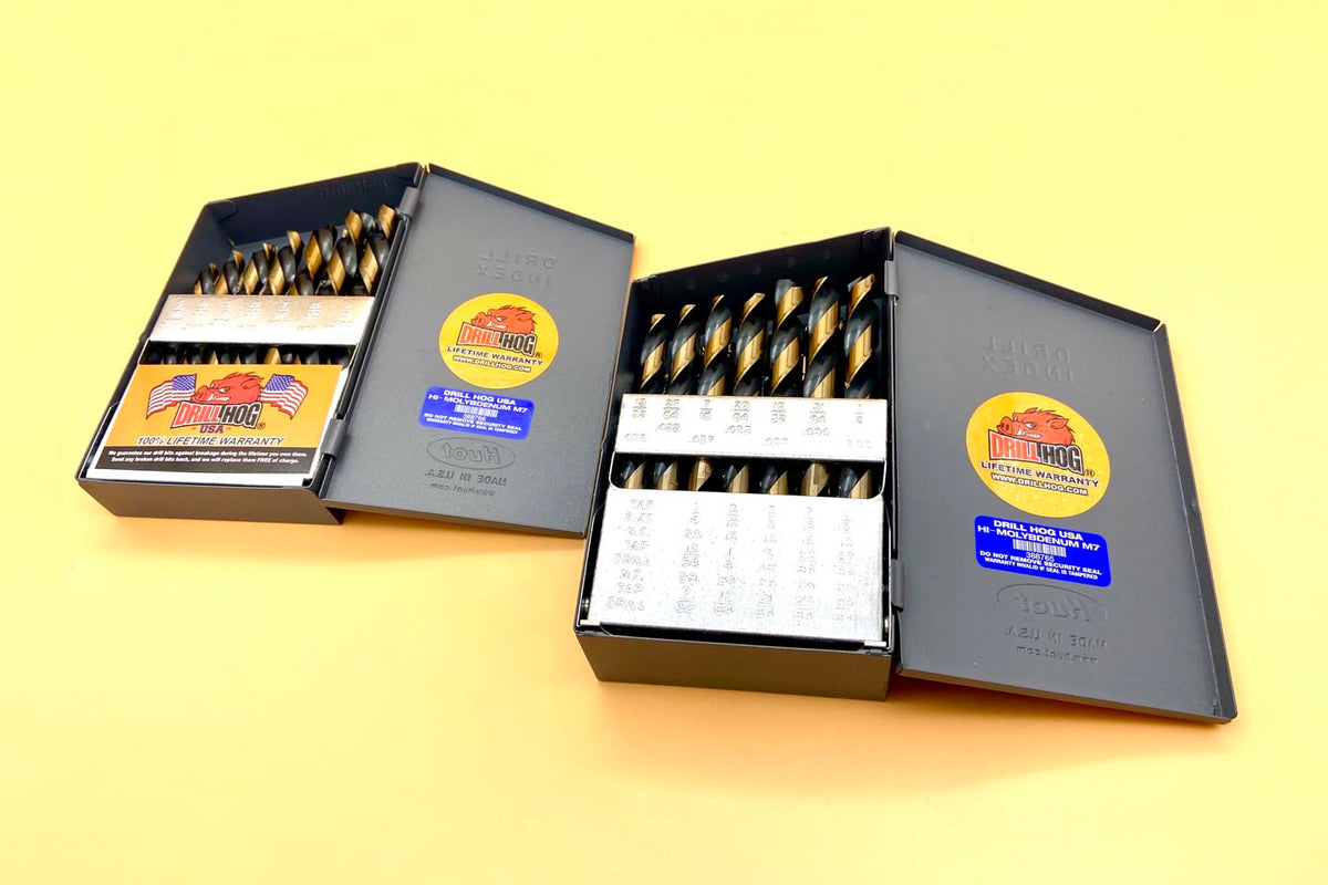 44-Piece Left Hand Drill Bit Set By Drill Hog - Reverse Twist For Removing Broken Bolts & Screws