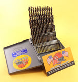 Drill Hog® 60 Pc NUMBER Drill Bit Set HI-Molybdenum M7 Wire Gauge Drill Set Lifetime Warranty