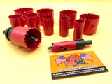 14 Piece Hole Saw Kit Hole Cutter Set BI-METAL HSS Holesaw Kit Drill Hog®