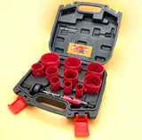 14 Piece Hole Saw Kit Hole Cutter Set BI-METAL HSS Holesaw Kit Drill Hog®