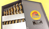 15 Pc Cobalt M42 Drill Bit Set HSSCO Drills M-42 Index Bits Lifetime Warranty