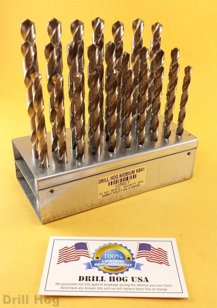 26-Piece Letter Drill Bit Set A-Z – Cobalt M42 – Drill Hog® – Lifetime Warranty
