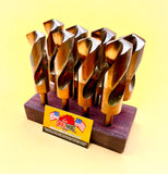 8 Pc Cobalt M42 Jumbo Silver & Deming Drill Bit Set 1-1/16" to 1-1/2" Drill Hog®