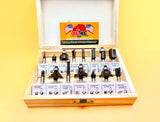 Drill Hog® 15 Piece Super Premium Carbide Router Bit Set Lifetime Warranty