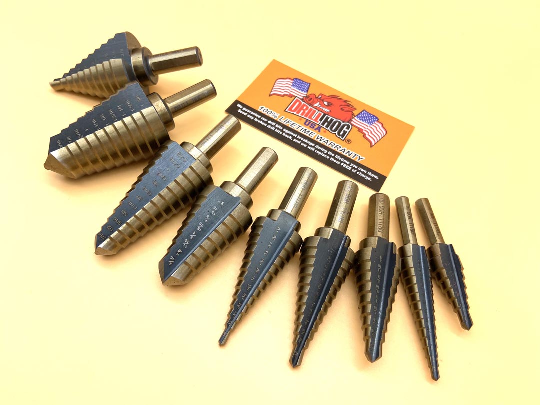 14 Pc Jumbo Step Drill Bit Deal Drill Hog® Includes Free Case of Grind