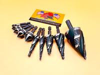 Drill Hog® ALTIN Cobalt M42 Quad Flute Step Drill Bit Set Free Countersink Set