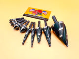 Drill Hog® ALTIN Cobalt M42 Quad Flute Step Drill Bit Set Free Countersink Set