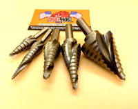 Drill Hog® TURBO Spiral Flute Step Drill Bit Set with Free 45 Pc Hex Key Set