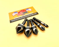 Drill Hog® ALTIN Cobalt M42 Quad Flute Step Drill Bit Set Free Countersink Set