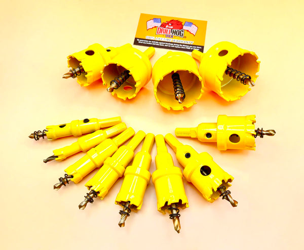 Drill Hog® Carbide Tipped Hole Cutter Set 12 Pieces