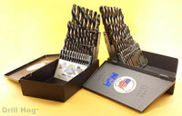 Drill Hog 58 Pc Left Hand Drill Bit Set Left Hand Drills Reverse Twist Moly M7