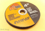 Drill Hog 4" Cut Off Wheel 4x5/8" Cutoff Blade Metal Steel Angle Grinder 10 Pack