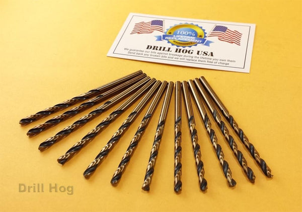 Drill Hog USA 5/32" Drill Bit 5/32 Molybdenum M7 Lifetime Warranty 12 Pack