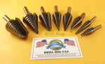 Drill Hog USA Step Drill Bit Set Custom Sizes 13 Pc Set Lifetime Warranty