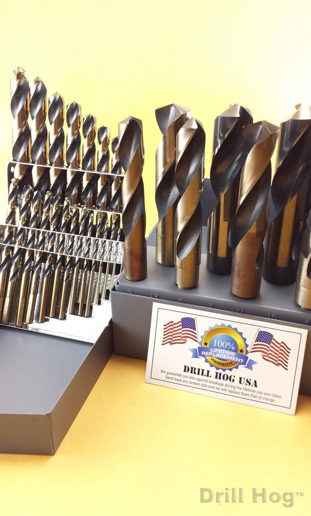 Drill Hog #9 Number Drill Bit - HI-Molybdenum M7 Steel, 12-Pack, Lifetime Warranty