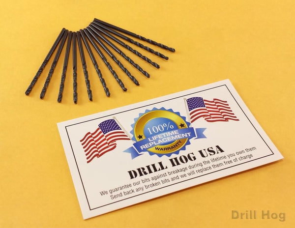Drill Hog USA #12 Drill Bit Number Bit #12 MOLY M7 Lifetime Warranty 12 Pack
