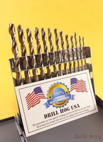 Drill Hog® 13 Pc Niobium Drill Bit Set HSS 1/16-1/4 Lifetime Warranty
