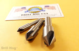 3 Pc Countersink Set 1/4", 3/8", 1/2" Reamer 3 Flute Cobalt 82° Drill Hog USA