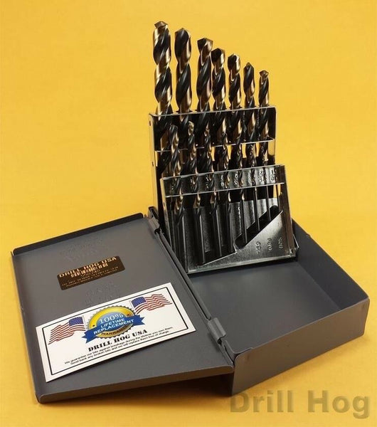 Drill Hog USA 130 Pc Letter Number Left Hand Drills HI-MOLY M7 Lifetime Warranty Drill Hog USA 130 Pc Letter Number Left Hand Drills HI-MOLY M7 Lifetime Warranty
